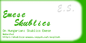 emese skublics business card